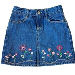 Osh Kosh B'Gosh Vintage Denim Embroidered Floral Skort 6X
